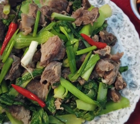 Cải thìa xào bò
