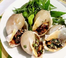 Ốc tỏi nướng mỡ hành