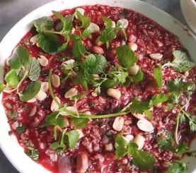 Tiết canh ngan (hấp)