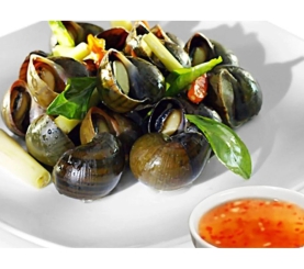 Ốc bươu hấp sả