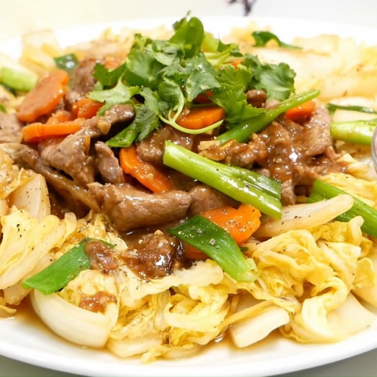 Cải thảo xào bò